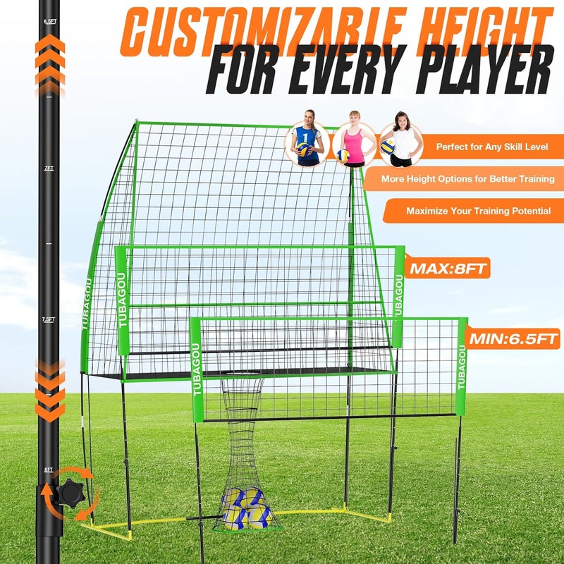 TUBAGOU 2025 Upgraded Volleyball Training Equipment Net Volleyball Spike Trainer for Indoor and Outdoor Volleyball Practice Net Station, Perfect for Team or Solo Training, Home Volleyball Net - Image 2